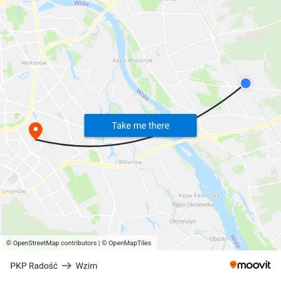 PKP Radość to Wzim map