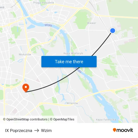 IX Poprzeczna to Wzim map