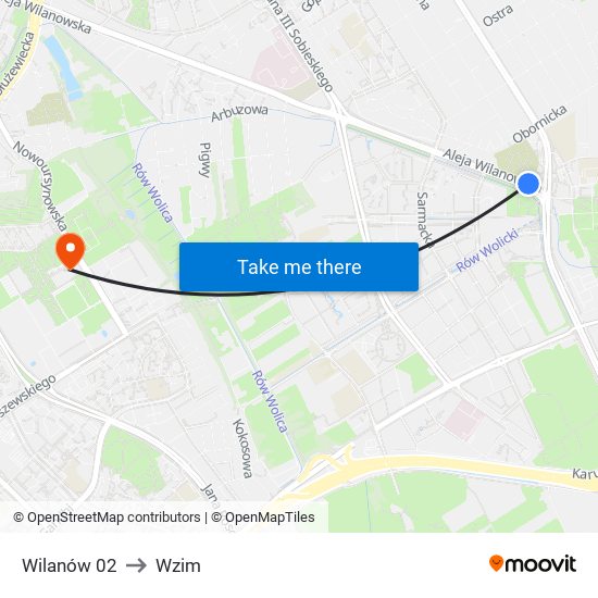 Wilanów 02 to Wzim map