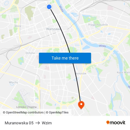 Muranowska 05 to Wzim map