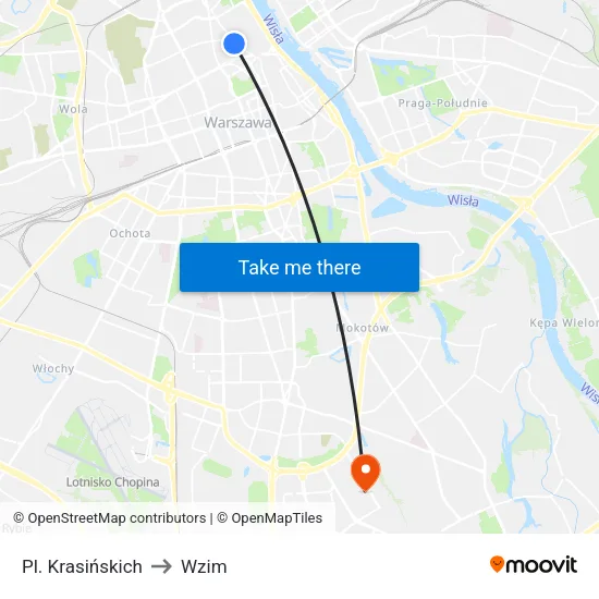 Pl. Krasińskich to Wzim map