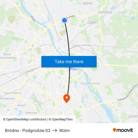 Bródno - Podgrodzie 03 to Wzim map