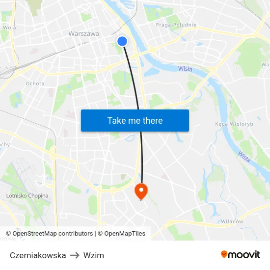 Czerniakowska to Wzim map
