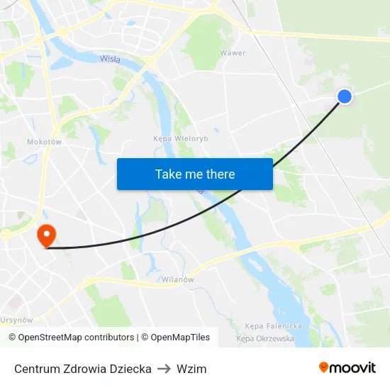 Centrum Zdrowia Dziecka to Wzim map