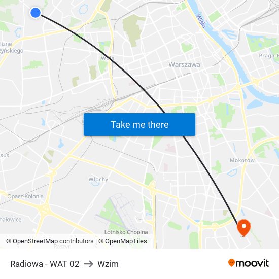 Radiowa - WAT 02 to Wzim map