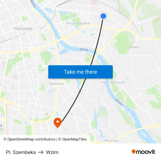 Pl. Szembeka to Wzim map