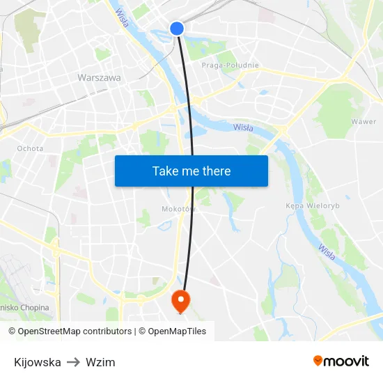 Kijowska to Wzim map