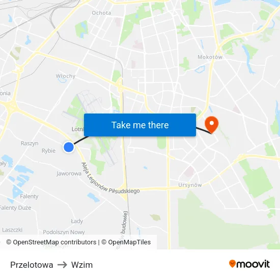 Przelotowa to Wzim map