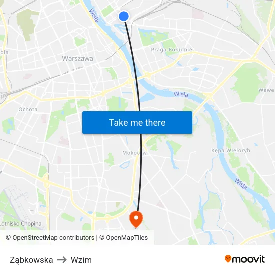 Ząbkowska to Wzim map