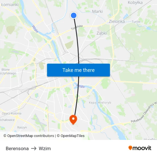 Berensona to Wzim map