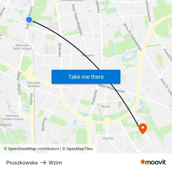 Pruszkowska to Wzim map