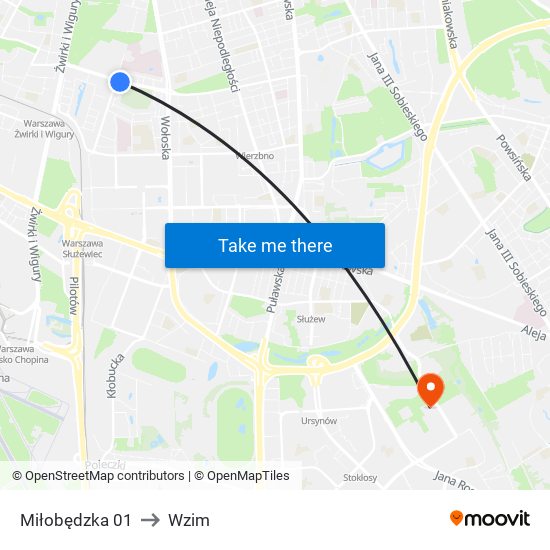 Miłobędzka 01 to Wzim map
