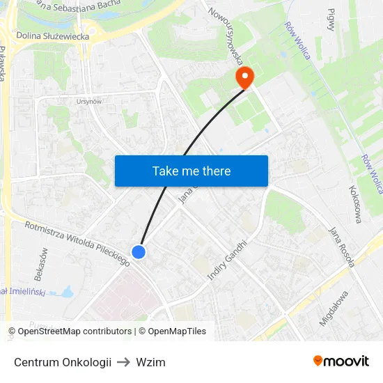 Centrum Onkologii to Wzim map