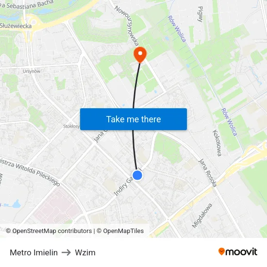 Metro Imielin to Wzim map