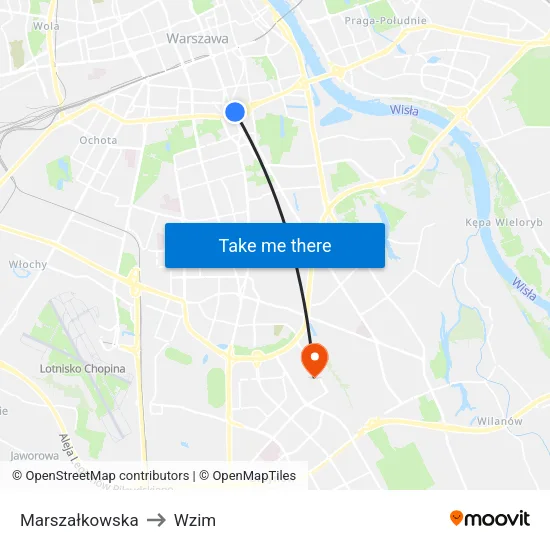 Marszałkowska to Wzim map