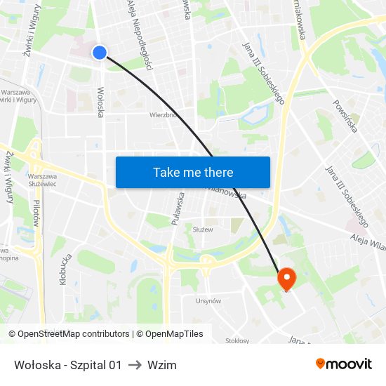 Wołoska - Szpital 01 to Wzim map