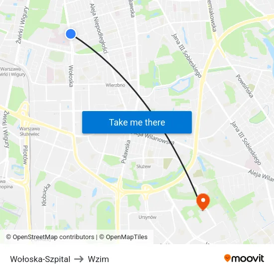 Wołoska - Szpital to Wzim map