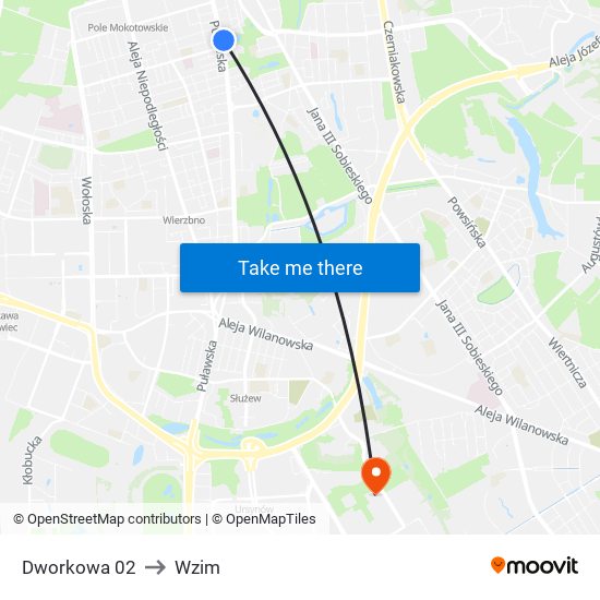 Dworkowa 02 to Wzim map