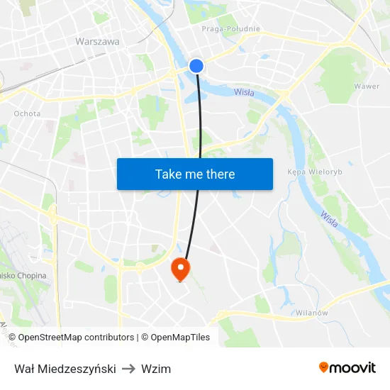 Wał Miedzeszyński to Wzim map