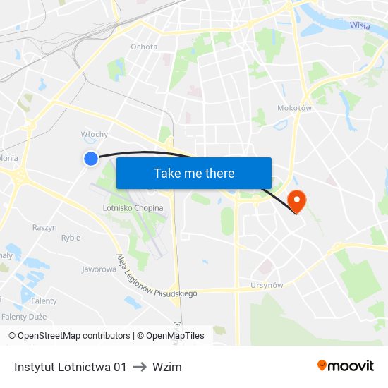 Instytut Lotnictwa 01 to Wzim map