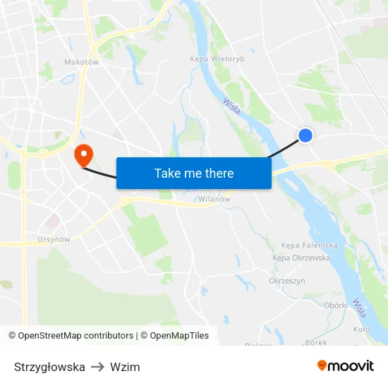 Strzygłowska to Wzim map