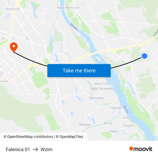 Falenica 01 to Wzim map