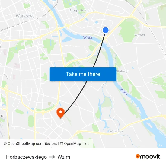 Horbaczewskiego to Wzim map