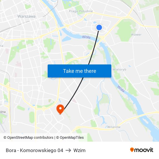 Bora - Komorowskiego 04 to Wzim map