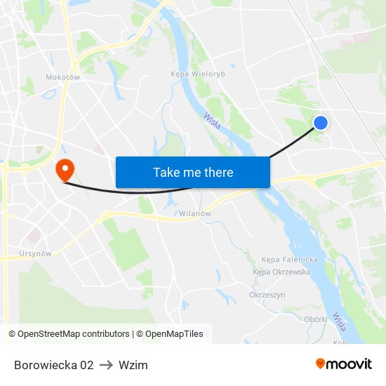 Borowiecka 02 to Wzim map