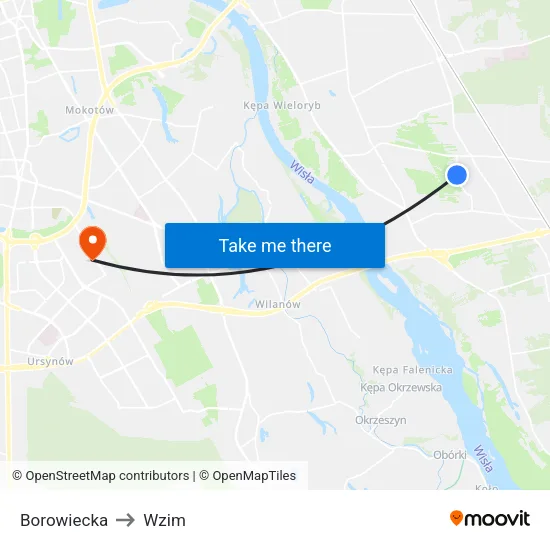 Borowiecka to Wzim map