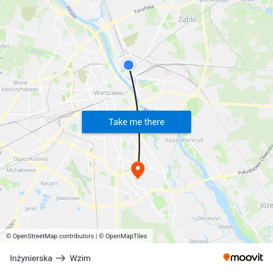 Inżynierska to Wzim map