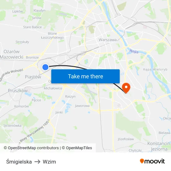 Śmigielska to Wzim map