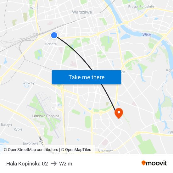 Hala Kopińska to Wzim map