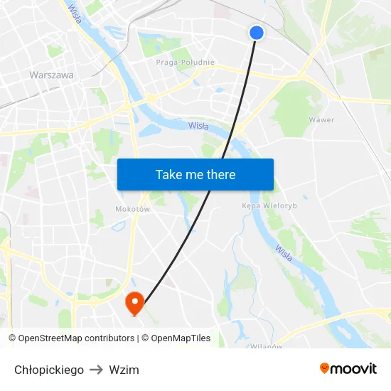 Chłopickiego to Wzim map