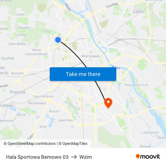 Hala Sportowa Bemowo 03 to Wzim map