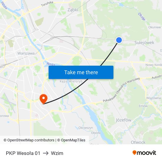 PKP Wesoła 01 to Wzim map