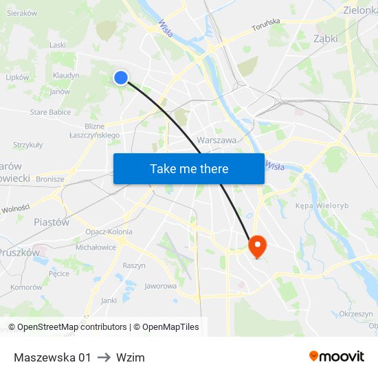 Maszewska 01 to Wzim map