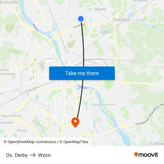 Os. Derby to Wzim map