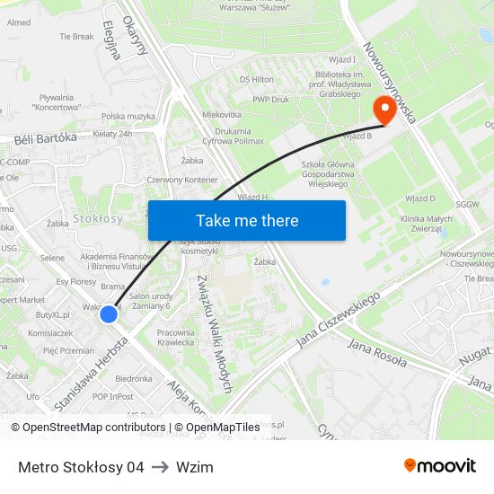 Metro Stokłosy 04 to Wzim map