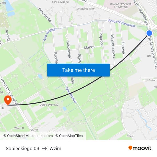 Sobieskiego 03 to Wzim map