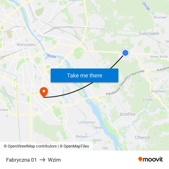 Fabryczna 01 to Wzim map
