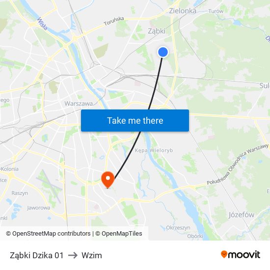 Ząbki Dzika 01 to Wzim map