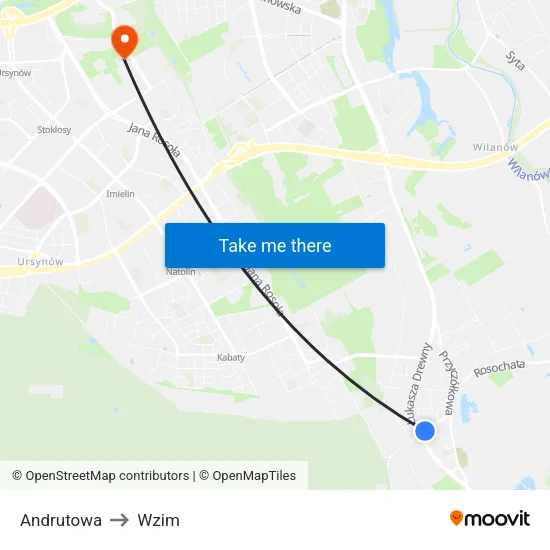 Andrutowa to Wzim map