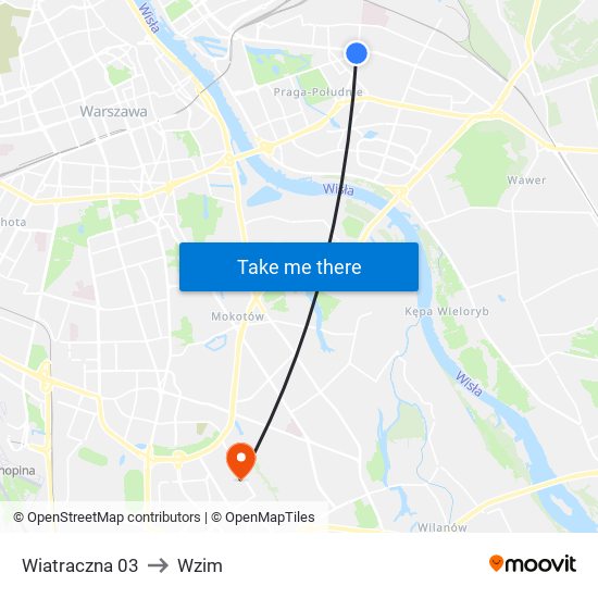 Wiatraczna 03 to Wzim map