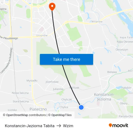 Konstancin-Jeziorna Tabita to Wzim map