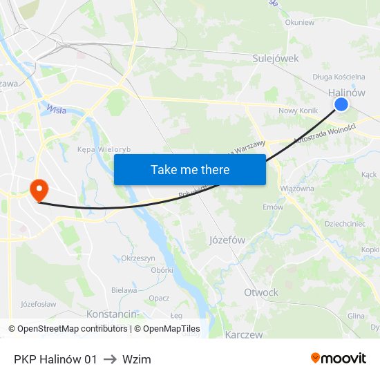 PKP Halinów 01 to Wzim map