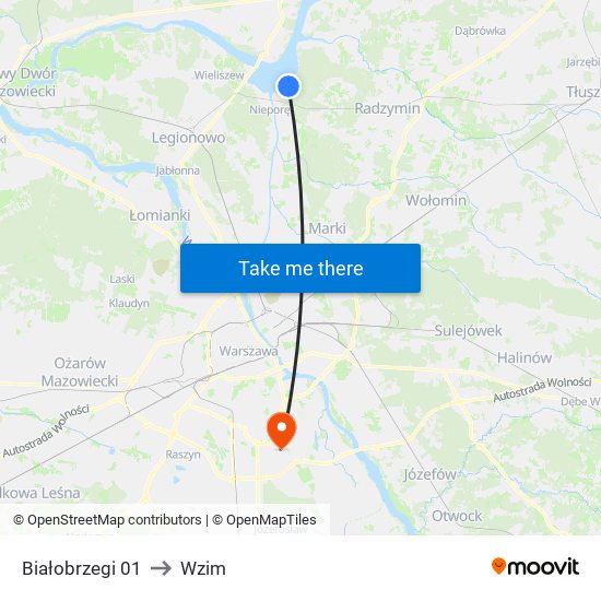 Białobrzegi 01 to Wzim map