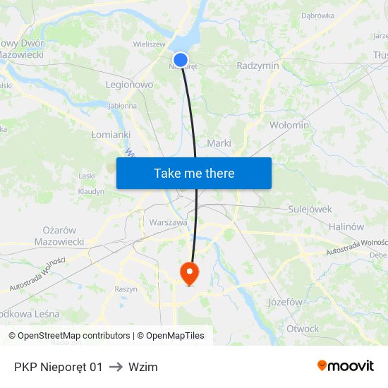 PKP Nieporęt 01 to Wzim map