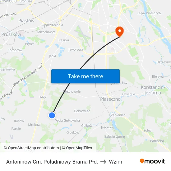 Antoninów Cm. Południowy - Brama Płd. to Wzim map