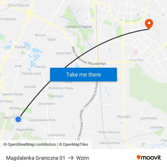 Magdalenka Graniczna 01 to Wzim map